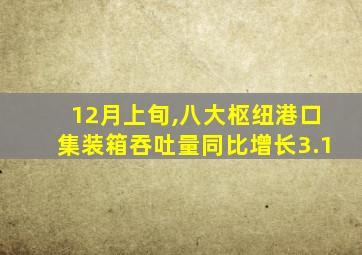 12月上旬,八大枢纽港口集装箱吞吐量同比增长3.1