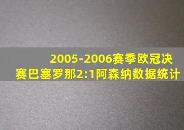 2005-2006赛季欧冠决赛巴塞罗那2:1阿森纳数据统计