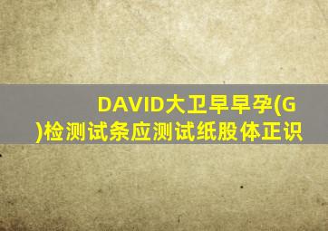 DAVID大卫早早孕(G)检测试条应测试纸股体正识