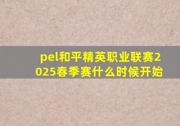 pel和平精英职业联赛2025春季赛什么时候开始