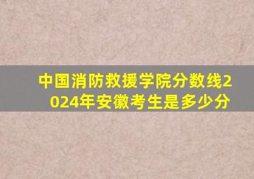 中国消防救援学院分数线2024年安徽考生是多少分