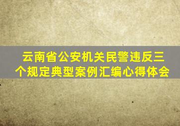 云南省公安机关民警违反三个规定典型案例汇编心得体会