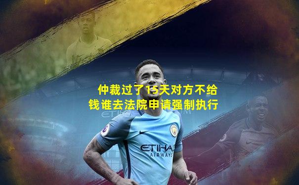 仲裁过了15天对方不给钱谁去法院申请强制执行