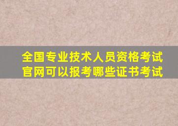 全国专业技术人员资格考试官网可以报考哪些证书考试