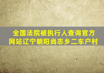 全国法院被执行人查询官方网站辽宁朝阳尚志乡二车户村