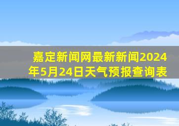 嘉定新闻网最新新闻2024年5月24日天气预报查询表