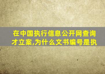在中国执行信息公开网查询才立案,为什么文书编号是执