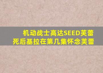 机动战士高达SEED芙蕾死后基拉在第几集怀念芙蕾
