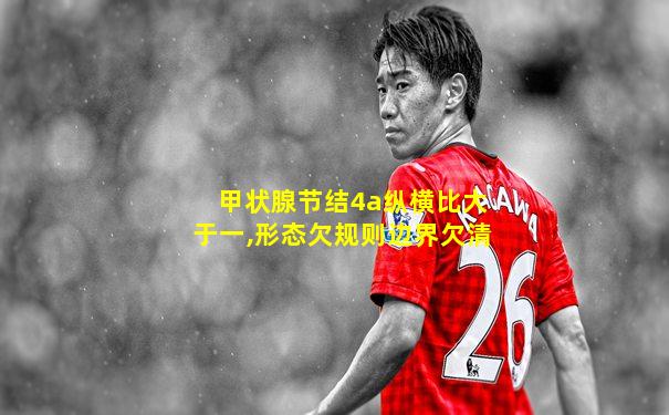 甲状腺节结4a纵横比大于一,形态欠规则边界欠清
