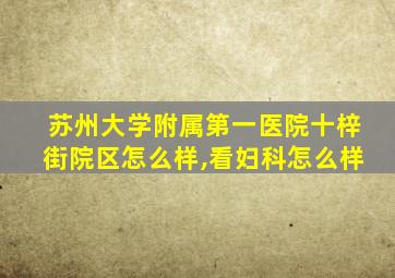 苏州大学附属第一医院十梓街院区怎么样,看妇科怎么样