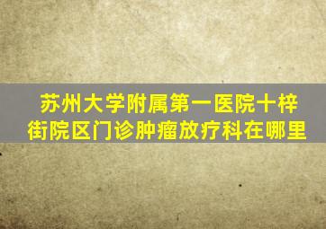 苏州大学附属第一医院十梓街院区门诊肿瘤放疗科在哪里